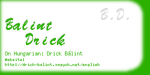 balint drick business card